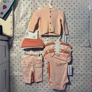 Carters Newborn Baby Girl pink/ floral Bundle 10 piece